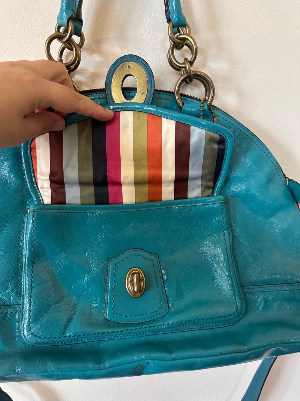 Coach Limited Edition Francine Legacy Satchel Teal - Picture 3 of 5